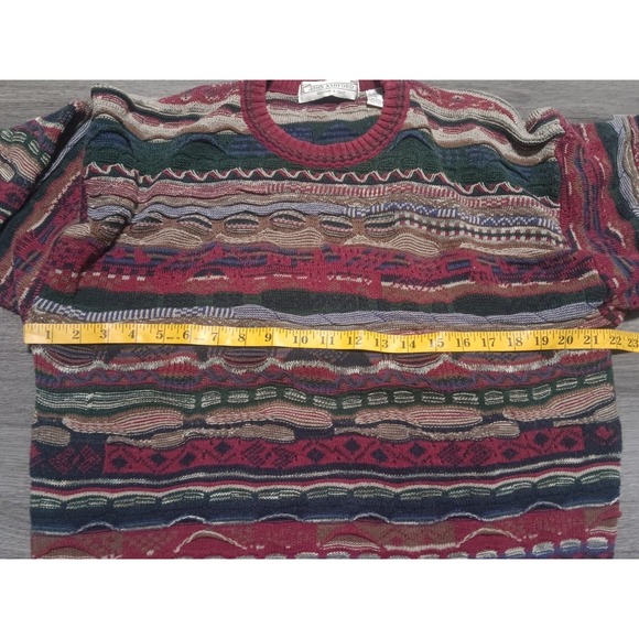 Vintage John Ashford Men's 3d Knit Coogi Style Multicolor Pullover Size Medium - Picture 4 of 6